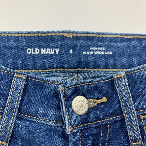 Old Navy New Moon Blue Denim WOW High Rise Wide Leg Jeans 2 - Picture 3 of 6